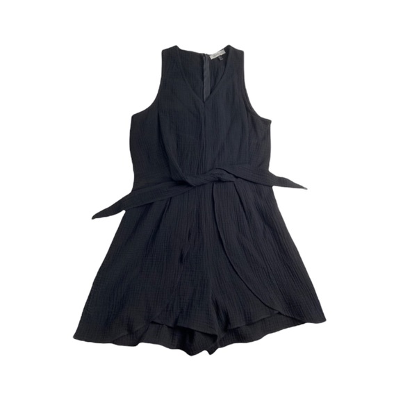 Samantha Dru Black Tie Front Romper - Picture 1 of 3